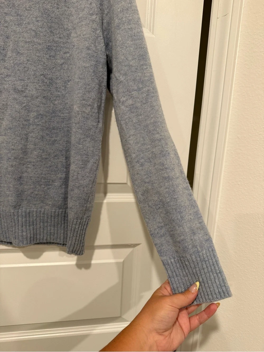 J. Crew 100% Lambs Wool Light Blue Crewneck Sweater